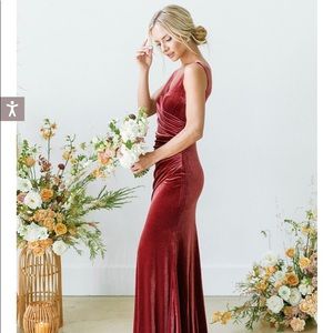REVELRY DAWSON VELVET DRESS - Romantic Rose - Size 6